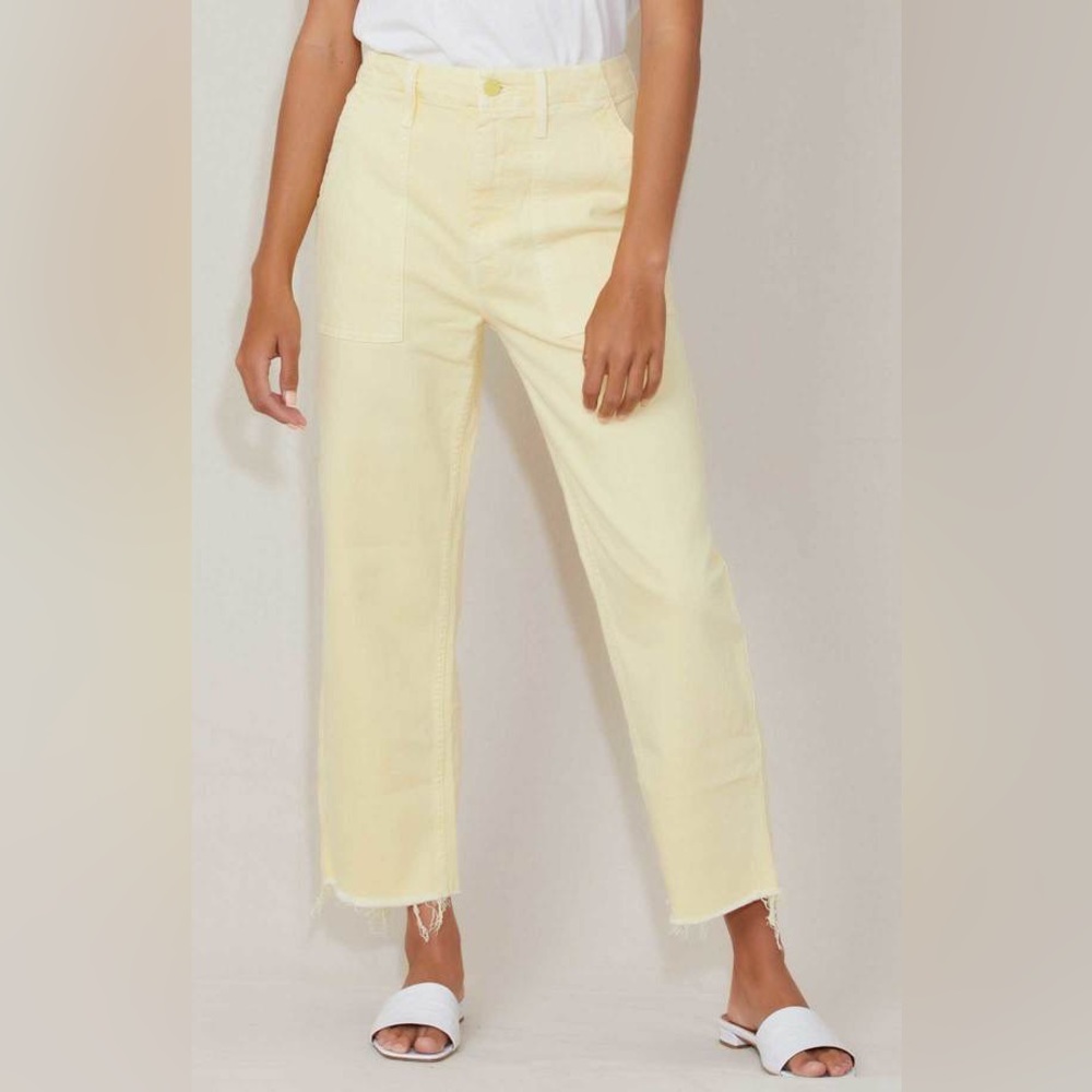 MOTHER The Patch Pocket Ankle Fray Jean in Sun Dress Wash Size 24